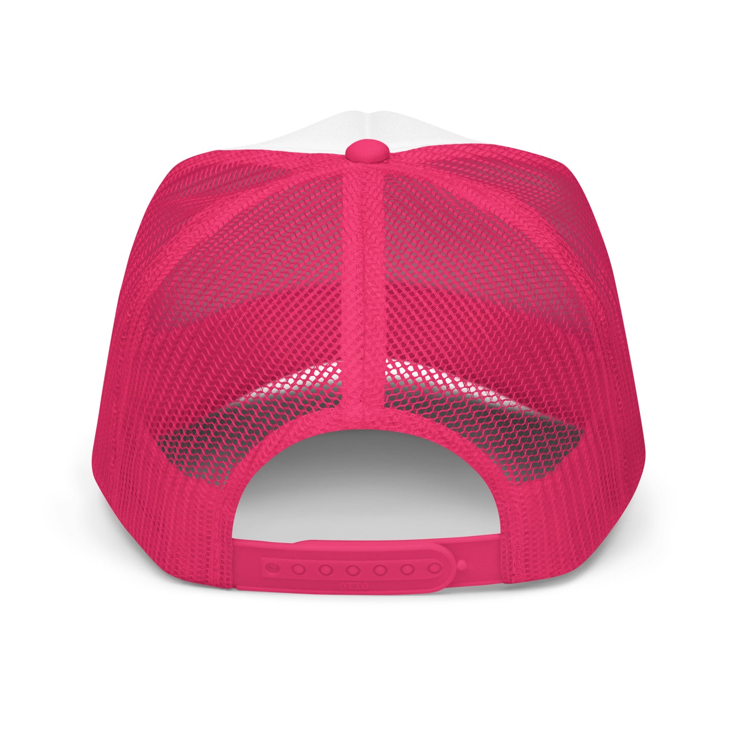Product mockup funny hot pink back view of hat 