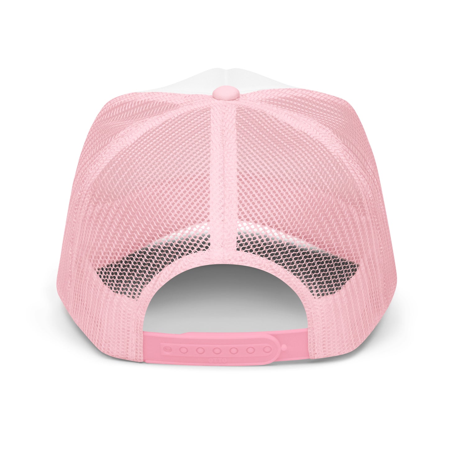 Product mockup funny light pink hat back view