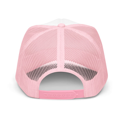 Product mockup funny light pink hat back view