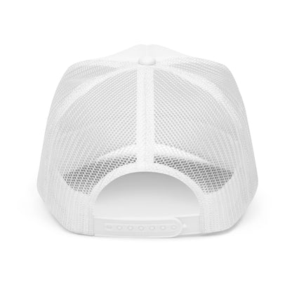 Product mockup funny white hat back view